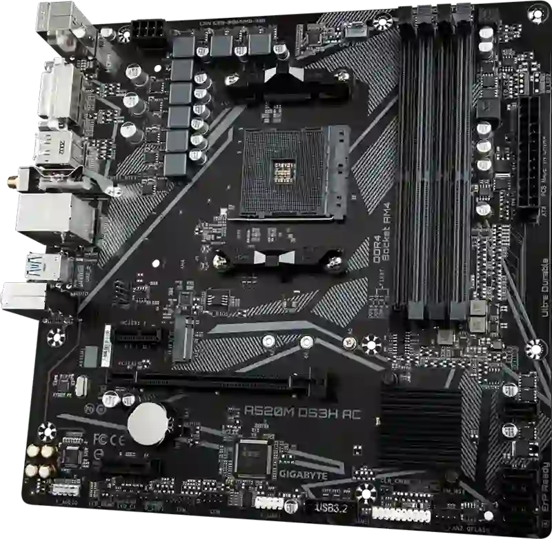 Gigabyte A520M DS3H AC WIFI Micro-ATX AM4 DDR4 1xM.2 PCIe 3.0 WiFi 5
