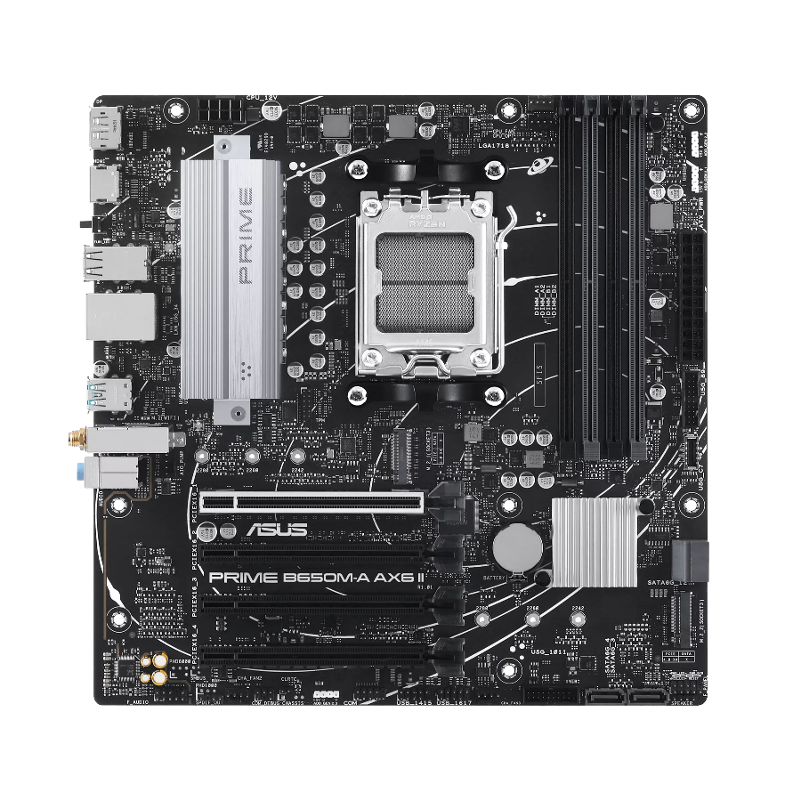 ASUS PRIME B650M-A AX6 II WIFI Micro-ATX AM5 DDR5 3xM.2 PCIe 4.0 WiFi 6E - Image 2