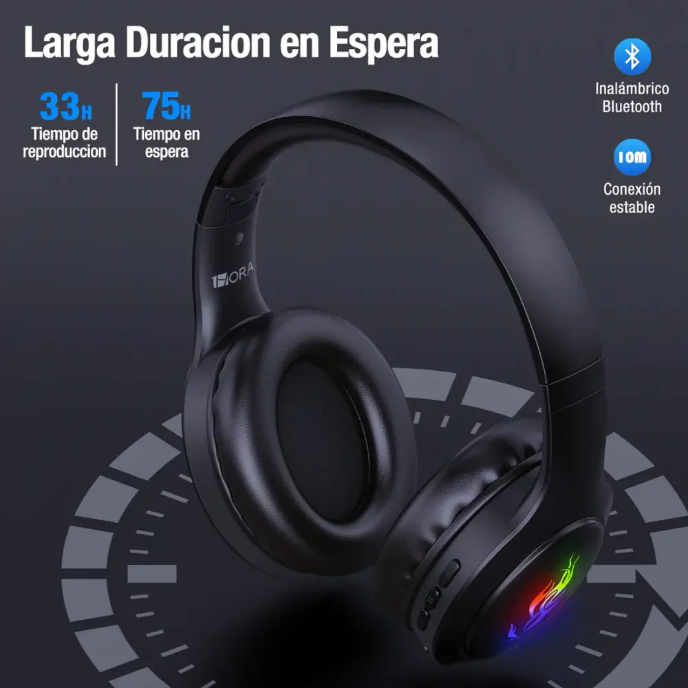 Audífonos de diadema bluetooth AUT202 1HORA - Image 2