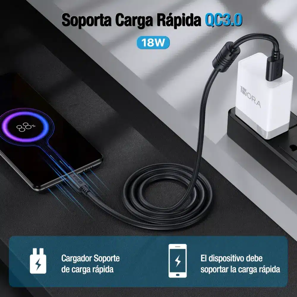 Cable V8 2.0A (1.5M) - CAB031-B 1HORA - Image 2