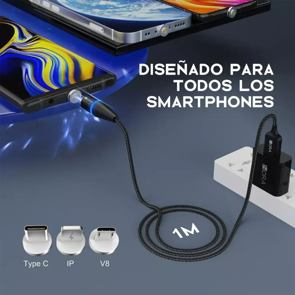 Cable Magnetico Tipo C/V8/IP 3A- CAB253 (1M) 1HORA - Image 3