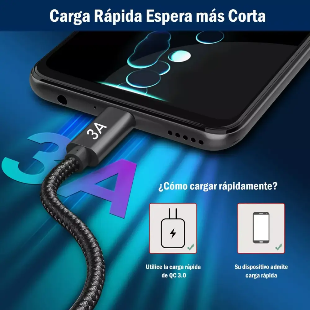 Cable Tipo C 3A (1.5M) -CAB263 1HORA - Image 3
