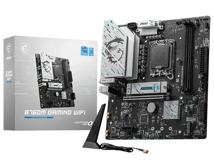 MSI GAMING B760M WIFI Micro-ATX LGA1700 DDR5 2xM.2 PCIe 4.0 WiFi 6E