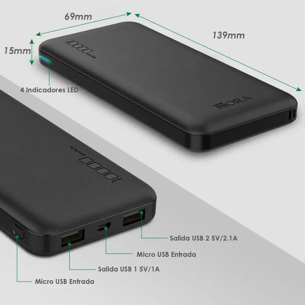 Power bank 10,000mAh 2.1A - GAR094 1HORA - Image 4