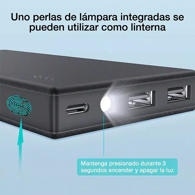 Power bank 10,000mah GAR263 USB incluye luz LED 1HORA - Image 4