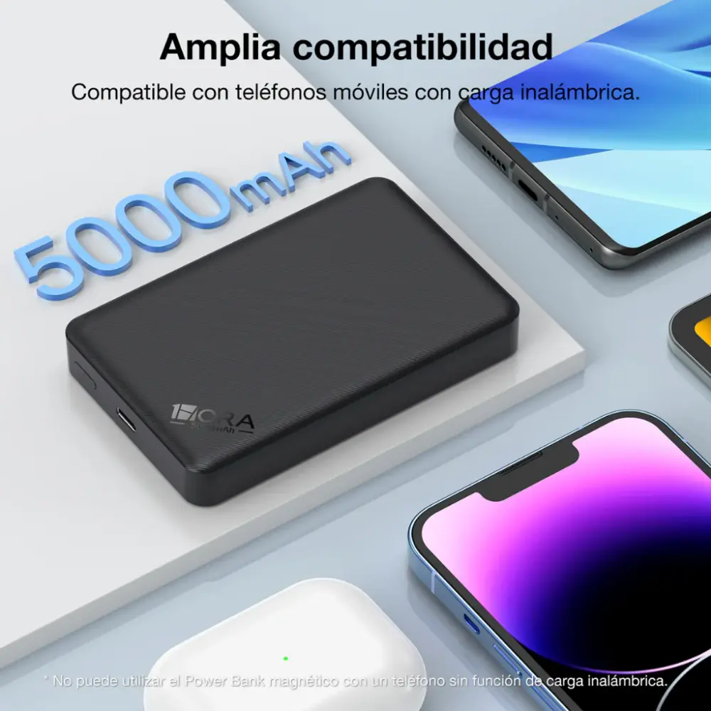 Power bank Magnético Inalámbrico Con cable USB-C 5000mAh - GAR276 1HORA - Image 4
