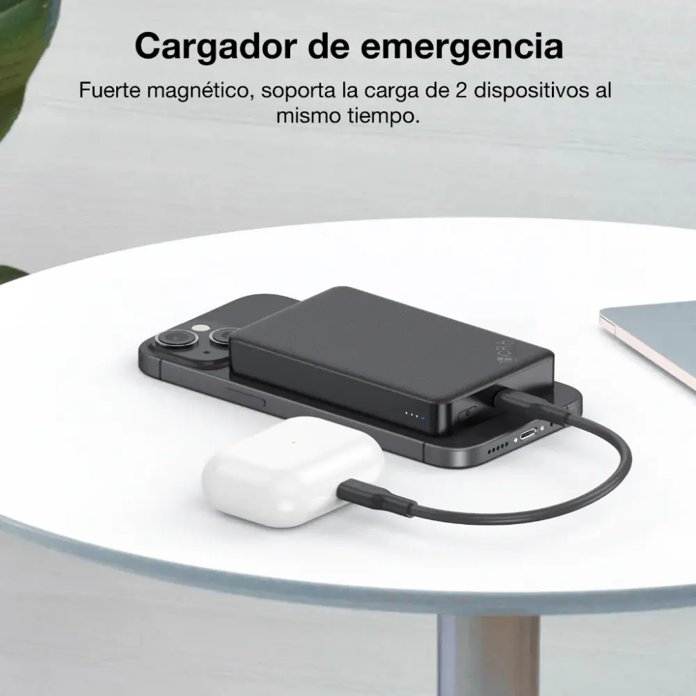 Power bank Magnético Inalámbrico Con cable USB-C 5000mAh - GAR276 1HORA - Image 5