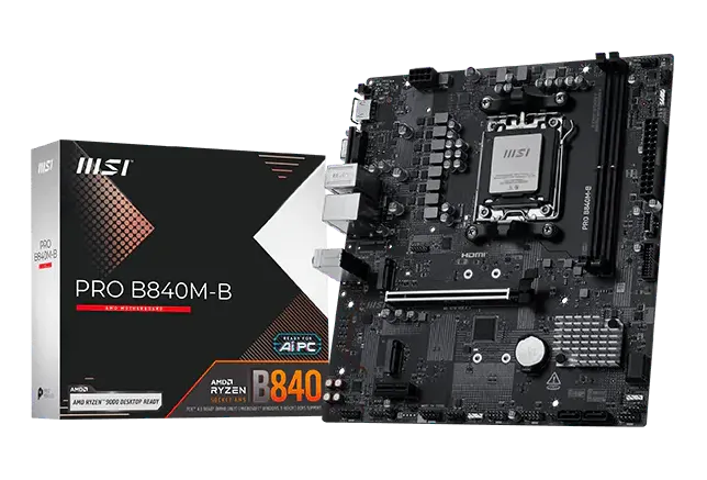 MSI PRO B840M-B Micro-ATX AM5 DDR5 2xM.2 PCIe 4.0