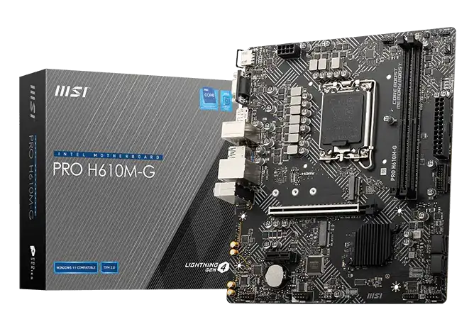 MSI PRO H610M-G DDR5 Micro-ATX LGA1700 DDR5 1xM.2 PCIe 4.0