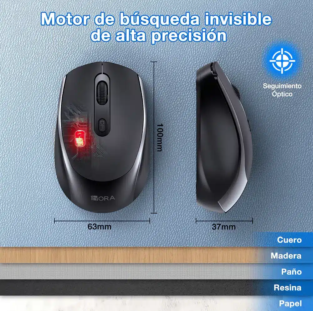 Ratón inalámbrico 2.4G silencioso Sensible DPI 1600 RAT001 Mouse 1HORA - Image 2