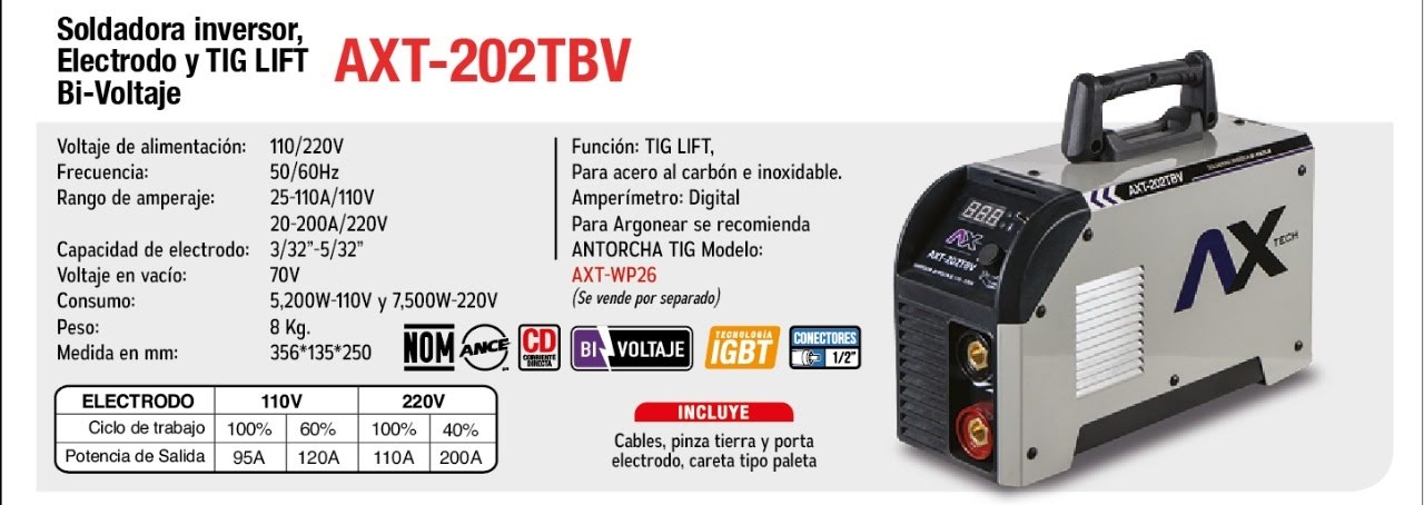 Soldadora inversora AXT-202TBV AX Tech - Image 2