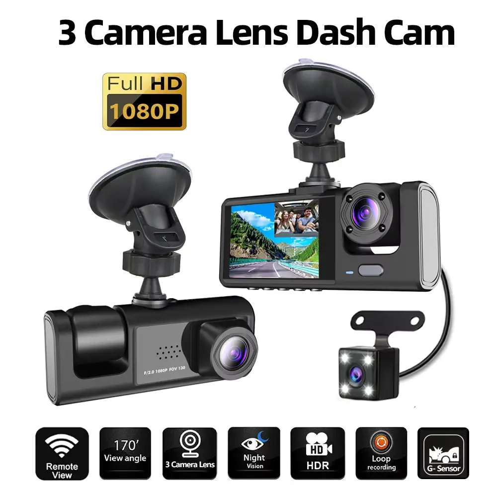 Dashcam 3 en 1 con Lente de Canal HD 1080P - Image 3