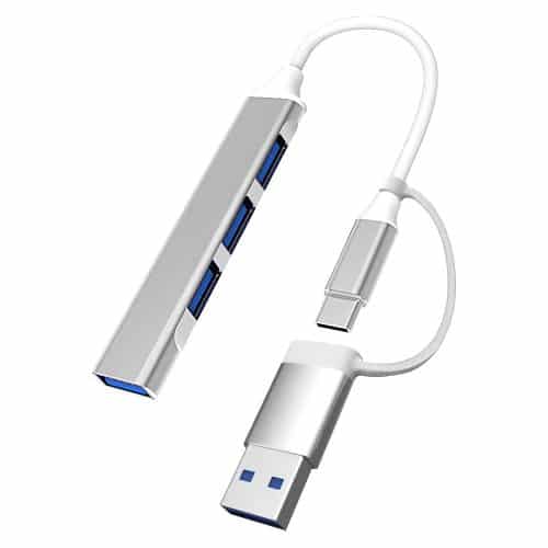Hub de aluminio (4 puertos 1 Usb-C) (USB 3.0)
